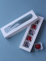 Коробка для конфет на 5 ячеек с окном, белая, размер 23,5*7*3см 10