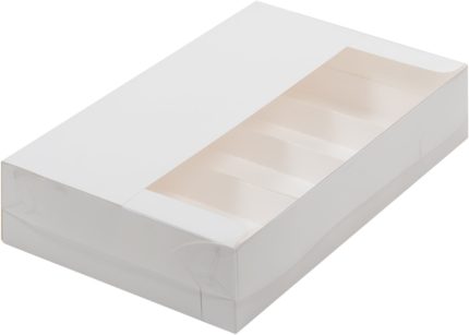 Коробка для 5 эклеров с прозрачным куполом, белая, размер 22*13,5*7 см 6