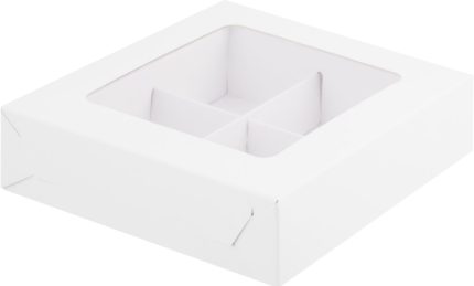 Коробка для конфет на 5 ячеек с окном, белая, размер 23,5*7*3см 14