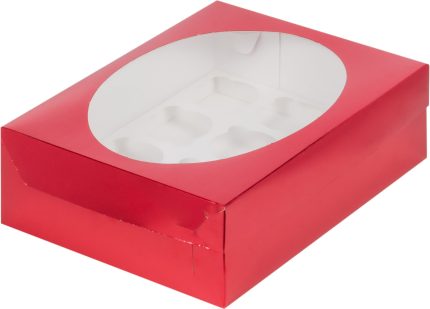 Коробка на 12 капкейков с пластиковой крышкой, размер 31*23,5*10 см 2