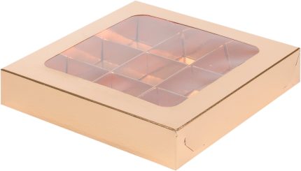 Коробка для конфет на 12 ячеек с окном, белая, размер 19*15*3см 12