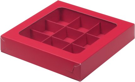 Коробка для конфет на 12 ячеек с окном, белая, размер 19*15*3см 14