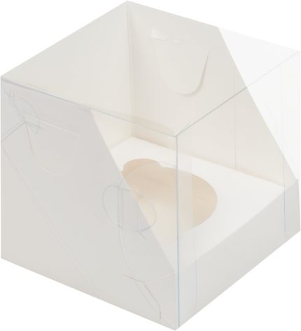 Коробка на 1 капкейк с окном, белая, размер 10*10*10 см 4