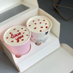 Бумажный стакан Розовый 250 мл + крышка Cake to go 11