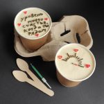 Бумажный стакан Крафт 250 мл + крышка Cake to go 7