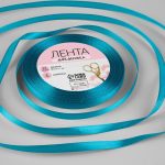 Лента атласная морская волна, размер: 6 мм*23 м ± 5