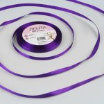 Лента атласная фиолетовая, размер: 6 мм*23 м ± 5