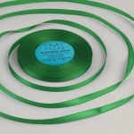 Лента атласная зеленая, размер: 6 мм*23 м ± 5