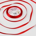 Лента атласная красная, размер: 6 мм*23 м ± 5