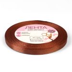 Лента атласная коричневая, размер: 6 мм*23 м ± 5