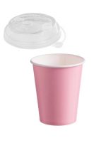 Бумажный стакан Розовый 250 мл + крышка Cake to go 5