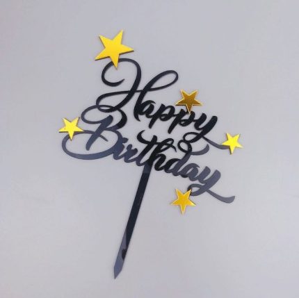 Боковой топпер «Happy Birthday 10», серебро 17