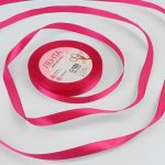 Лента атласная ярко-розовая, размер: 10 мм*23 м ± 4