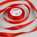 Лента атласная красная, размер: 20 мм*23 м ± 3