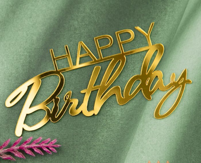 Боковой топпер Happy Birthday 1, золото 2