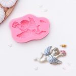 Молд силиконовый Ангел с букетом 3