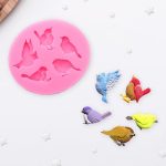 Молд силиконовый, 5 птиц 4