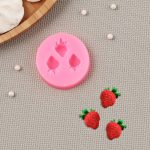 Молд силиконовый Клубника, 3 ячейки 4