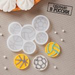 Форма силиконовая для леденцов Мячи, 6 ячеек 5