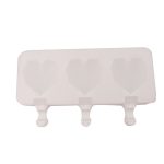 Форма силиконовая для эскимо Алмазные сердца, 3 ячейки 9