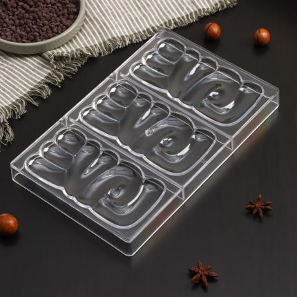 Форма пластиковая для шоколада Граненые сердца, 5 ячеек 6