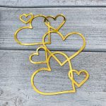Украшение из акрила Сквозные сердца, золото 4