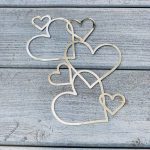 Украшение из акрила Сквозные сердца, серебро 3