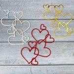 Украшение из акрила Сквозные сердца, золото 8