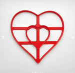 Вырубка для теста пластиковая, Сердце двойное 10