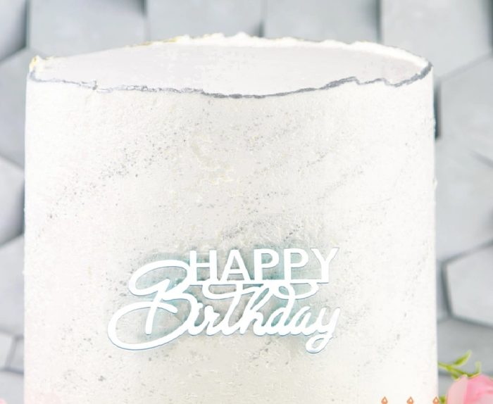 Боковой топпер «Happy Birthday 9», серебро 2