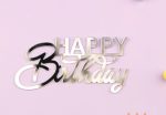 Боковой топпер «Happy Birthday 9», серебро 3