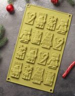 Форма силиконовая для Мини-шоколадок Рождество, 16 ячеек 3