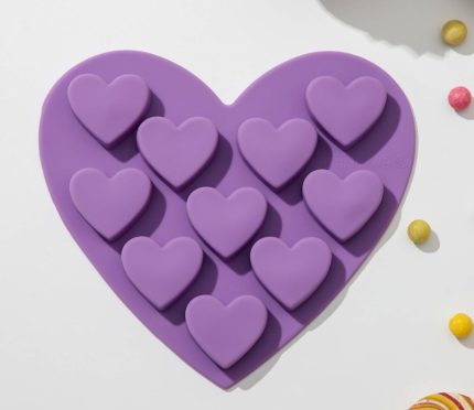 Форма силиконовая Сердца, 10 ячеек