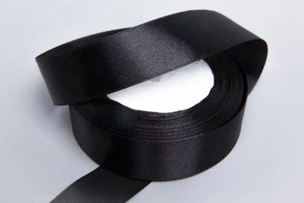 Лента атласная черная, размер: 20 мм*23 м ±