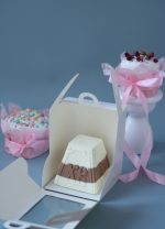 Коробка для кулича и пасхи с подложкой ЛХДФ 14*14*17,5 см, цвет белый 12