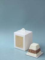 Коробка для кулича и пасхи с подложкой ЛХДФ 14*14*17,5 см, цвет белый 6