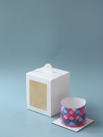 Коробка для кулича и пасхи с подложкой ЛХДФ 14*14*17,5 см, цвет белый 10